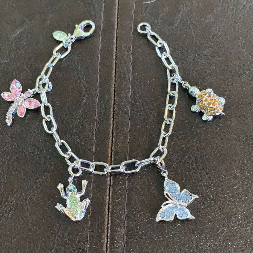 Kenneth Jay Lane Silver Charm Bracelet